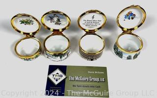 Four (4) Halcyon Days Enamel Trinket Boxes, Made in England