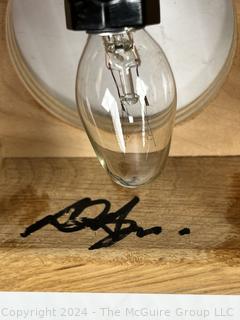 Signed Lighted Paperweight on Base