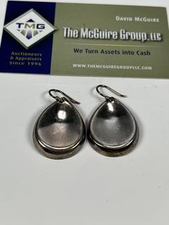 Pair of Sterling Silver Teardrop Earrings