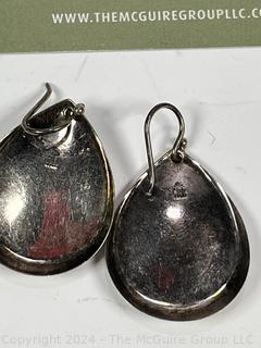 Pair of Sterling Silver Teardrop Earrings