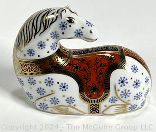 Hand Painted Porcelain Royal Crown Derby Imari Horse Paperweight 