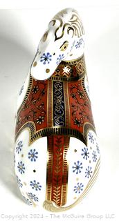 Hand Painted Porcelain Royal Crown Derby Imari Horse Paperweight 