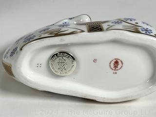 Hand Painted Porcelain Royal Crown Derby Imari Horse Paperweight 