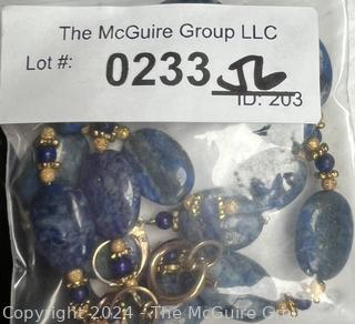 Lapis Bead Necklace with Matching Earrings