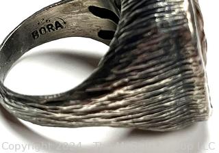  Brutalist Sterling Silver with Repose Center by Greek Designer Bora