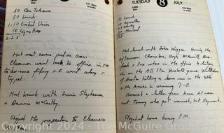 Two (2) Leather Bound Hand Written Diaries for 1941 & 1942 Including Descriptions of Baseball Games Attended. 