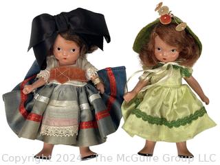 Two (2) Nancy Ann Storybook Dolls with Booklet Including #25, French. 