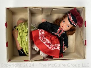 Nancy Ann Storybook Dolls in Original Box, Going a Milking.  Legs unattached