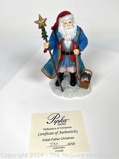 Pipka Reflections of Christmas Polish Father Christmas Figurine with Original Box 