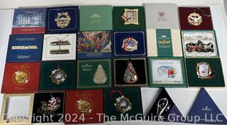 Twelve (12) White House and Swarovski Christmas Ornaments
