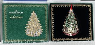 Collection of Waterford and White House Christmas Ornaments