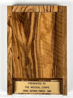 1983 Israeli Defense Forces Medal in Olive Wood Presentation Box