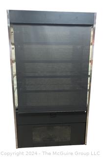 OASIS Refrigerated 5 Shelf Merchandiser with Pull Down Screen. Model B42.7250  SN 1218288 FV 335199