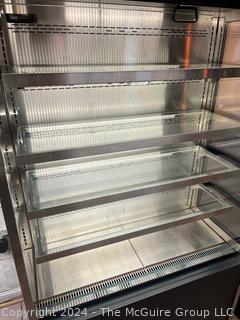 OASIS Refrigerated 5 Shelf Merchandiser with Pull Down Screen. Model B42.7250  SN 1218288 FV 335199