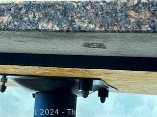 (10) 25 x 30 x 30" T Solid Granite Top Table with Metal Base