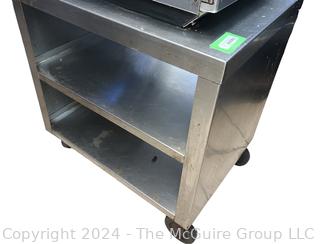 30 x 22 x 32"T Stainless Utility Cart w/ Top Cut Out. On castors