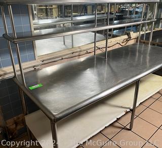 36D x 96W x 37"T Stainless Worktable with Overshelves