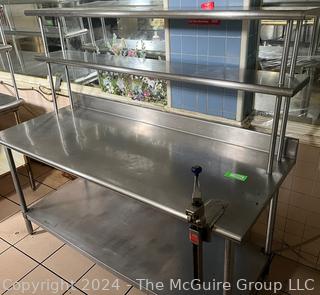 30D x 72W x 35"T Stainless Worktable with Backsplash and Overshelves