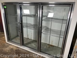 BUSH Triple Door Refrigeration Unit.  Measures 36D x 104W x 88"T. With Compressor total height 90" 