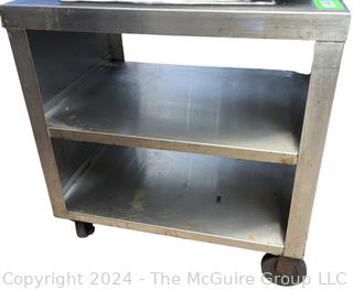 30 x 22 x 32"T Stainless Utility Cart w/ Top Cut Out. On castors