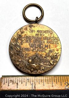 German WW1 Kaiser Wilhelm I Commemorative Medal Badge 