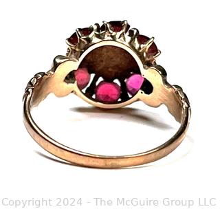 10KT Rose Gold Ruby & Diamond Ring. 2.4 Grams Unmarked, but tested