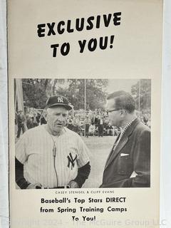 Baseball Related Items Including 13 individual 35mm B&W Negatives of Clifford Evans with Major League Players and Promotional Flyer.