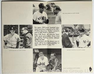 Baseball Related Items Including 13 individual 35mm B&W Negatives of Clifford Evans with Major League Players and Promotional Flyer.