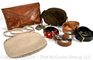 Three (3) Leather Handbags and Four (4) Belts