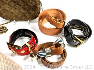 Three (3) Leather Handbags and Four (4) Belts