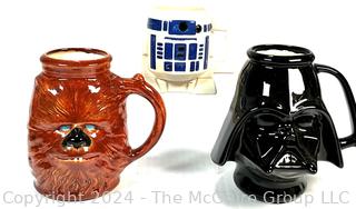 Three (3) Ceramic Star Wars Mugs