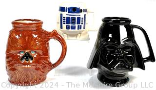 Three (3) Ceramic Star Wars Mugs