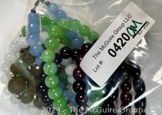 Group of Glass & Stone Beaded Bracelets