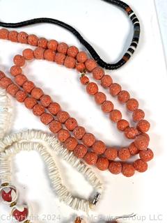 Puca, Wood and Coral Bead Jewelry