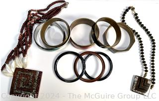 Group of Bangle Bracelets and Necklaces