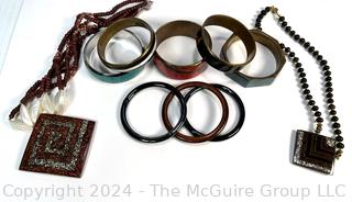 Group of Bangle Bracelets and Necklaces