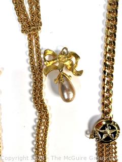 Group of Gold Tone Costume Jewelry