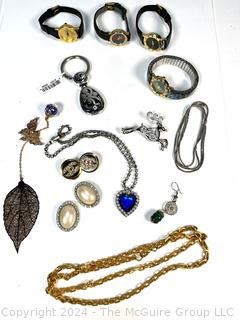 Mixed Group of Costume Jewelry and Watches