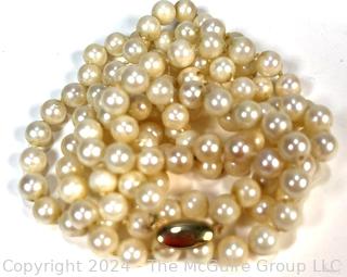 Opera Length Strand of Pearls with 14KT Gold Clasp