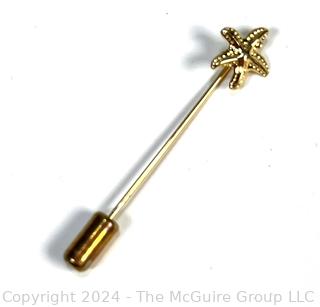 14KT Gold Starfish Stick Pin 0.4 Grams