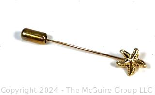 14KT Gold Starfish Stick Pin 0.4 Grams