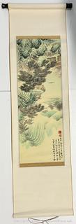 Chinese Hand Painted Watercolor Scroll 