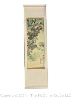 Chinese Hand Painted Watercolor Scroll 