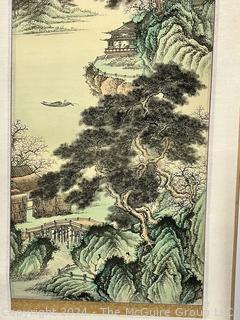 Chinese Hand Painted Watercolor Scroll 