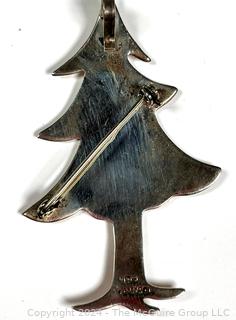 Sterling Silver Christmas Tree Brooch 