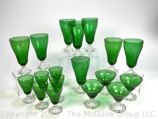 Set of Anchor Hocking Burple-Inspiration Emerald Forest Green Glassware