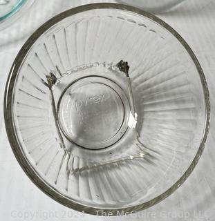 Four (4) Clear Pyrex Glass Mixing Bowls