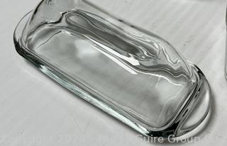 Selection of Mid Century Modern Clear Glass Serving and Storage Items 