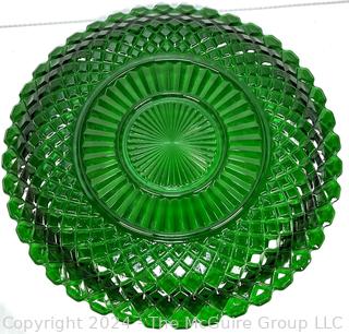 Anchor Hocking Waffle Pattern Emerald Green Chip and Dip Platter Set 