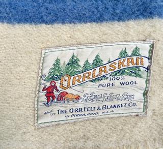 Orrlaskan 100% Pure Wool Orr Felt & Blanket Co, Piqua OH.  73" x 81"